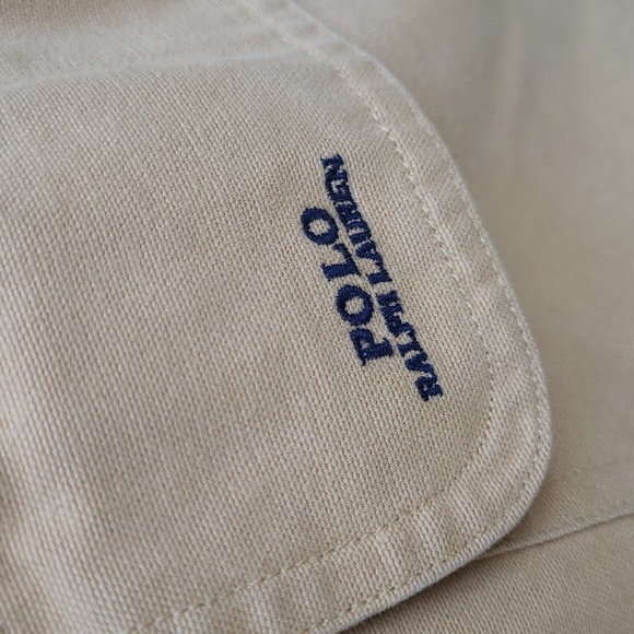 POLO RALPH LAUREN Tan Cotton Corduroy Collar Plaid Interior Large Mens Jacket - Picture 5 of 8